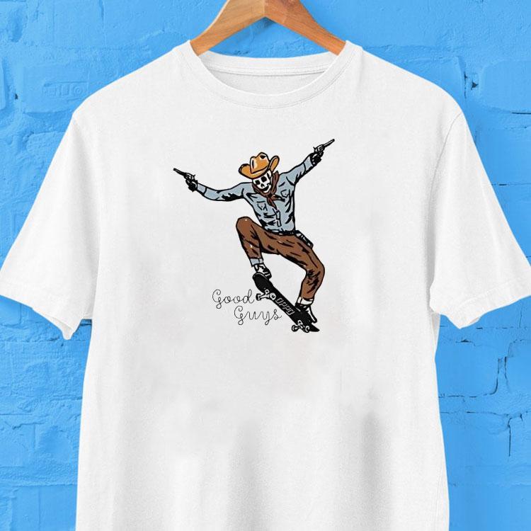  Skeleton Skateboarding Good Guys Tshirt