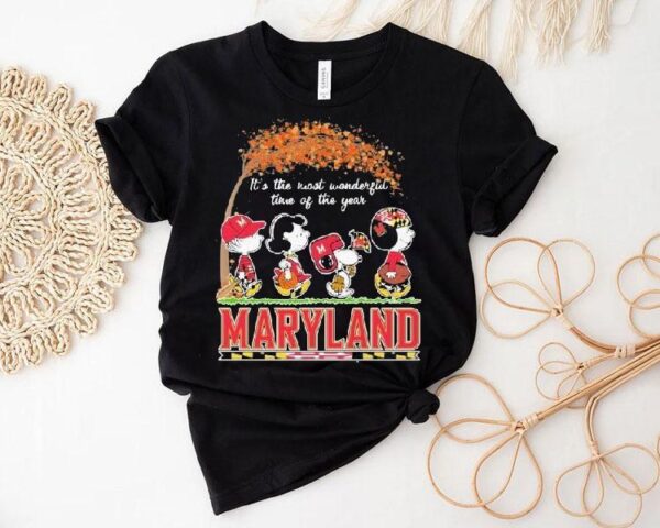 Snoopy The Peanuts Maryland Terrapins It’s The Most Wonderful Time Of The Year Shirt