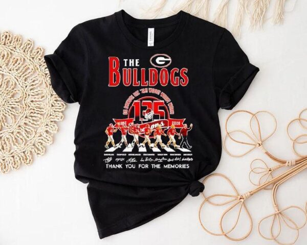The Georgia Bulldogs Go Dawgs Sic ’em Woof Woof Woof Thank For The Memories Signatures Shirt
