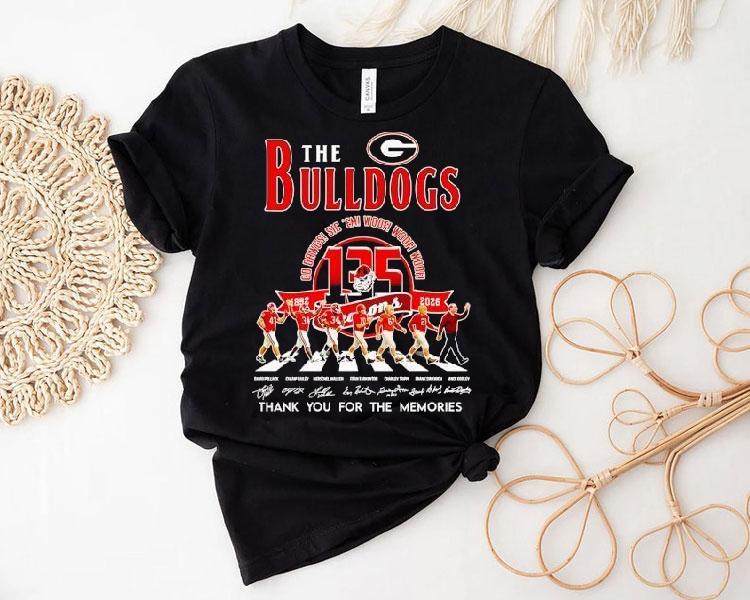  The Georgia Bulldogs Go Dawgs Sic Em Woof Woof Woof Thank For The Memories Signatures Tshirt