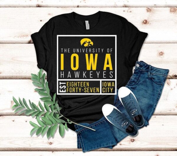 The University Of Iowa Hawkeyes Est Eighn Forty Seven Iowa City Shirt
