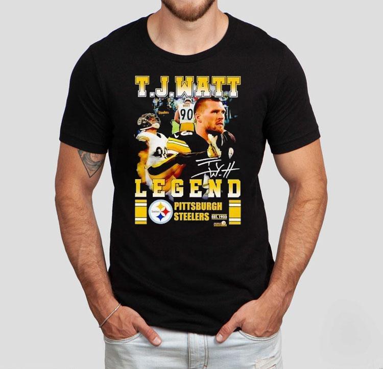  Tj Watt Legend Pittsburgh Slers Football Signature Tshirt