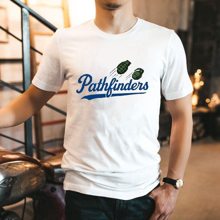  Two Hand Grenades Pathfinders Style Los Angeles Dodgers Logo Parody Tshirt