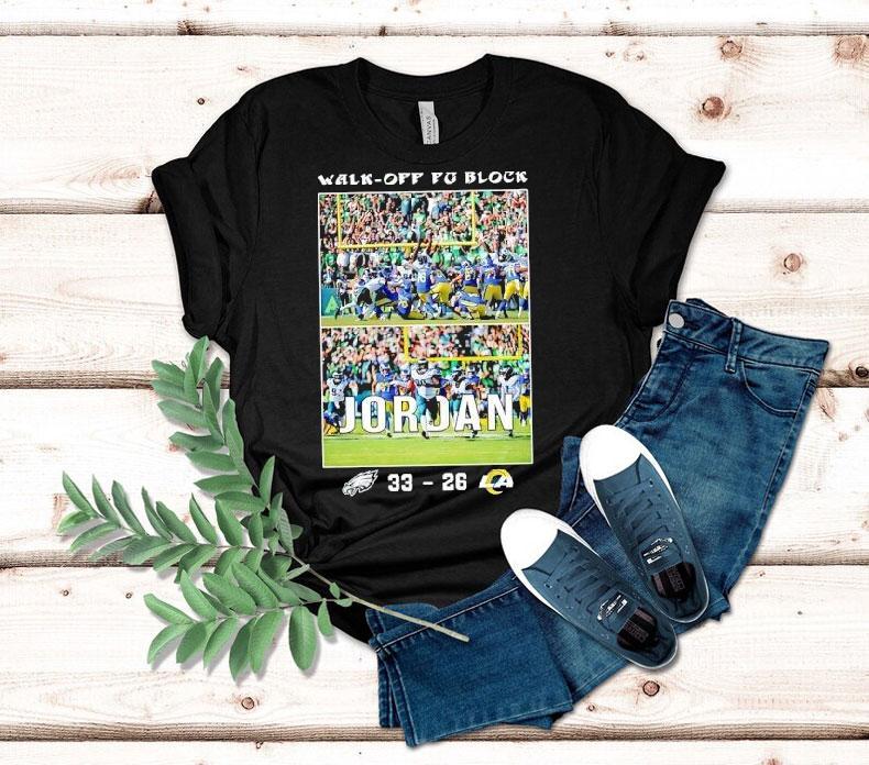 Walk Off Fg Block Jordan Philadelphia Eagles Vs Los Angeles Rams Football Tshirt