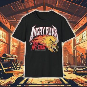 Angry Runs Nfl Tour Helmet Skull Flames Tshirt