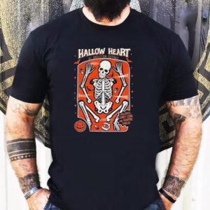 Hallow Heart Th Skeleton Cut Out Halloween Tshirt