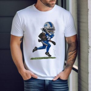 Jahmyr Gibbs Detroit Lions Fooyball Cartoon Tshirt