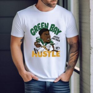 Josh Jacobs Hustle Green Bay Packers Football Signature Cartoon Tshirt