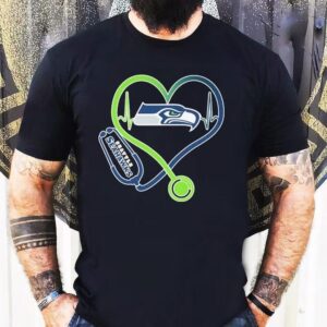 Seattle Seahawks Nurse Heartbeat Stethoscope Tshirt
