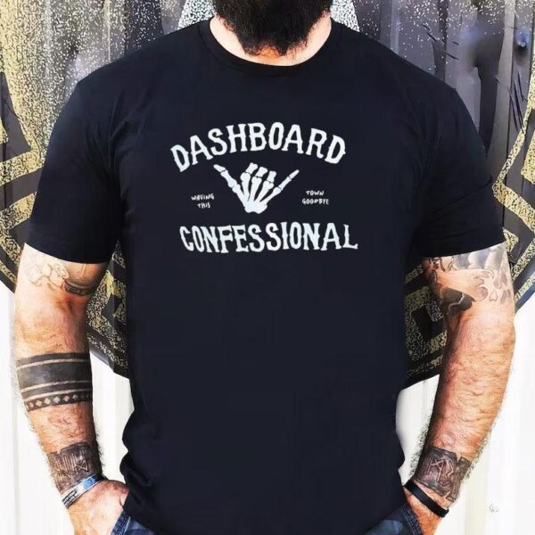 Skeleton Hand Dashboard Confessional Waving This Town Goodbye Shirt