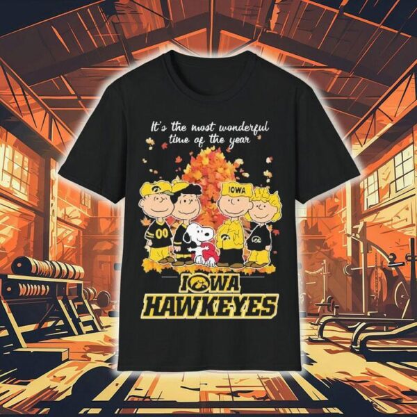 Snoopy And Friends The Peanuts Iowa Hawkeyes It’s The Most Wonderful Time Of The Year Shirt