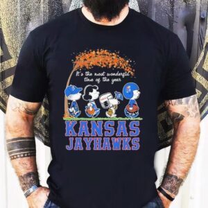 Snoopy The Peanuts Kansas Jayhawks It S The Most Wonderful Time Of The Year Tshirt