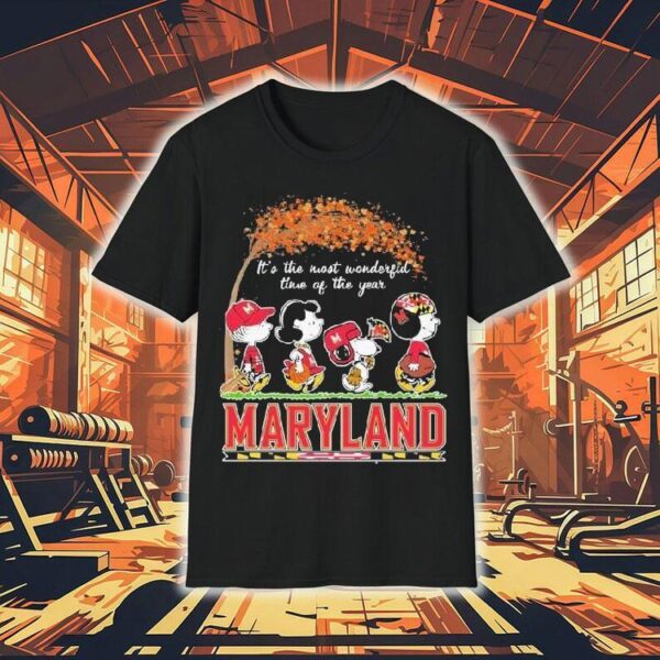 Snoopy The Peanuts Maryland Terrapins It’s The Most Wonderful Time Of The Year Shirt