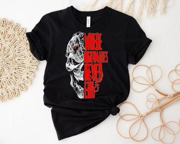 Where Nightmares Never End Knott’s Scary Farm Spider Skull Shirt