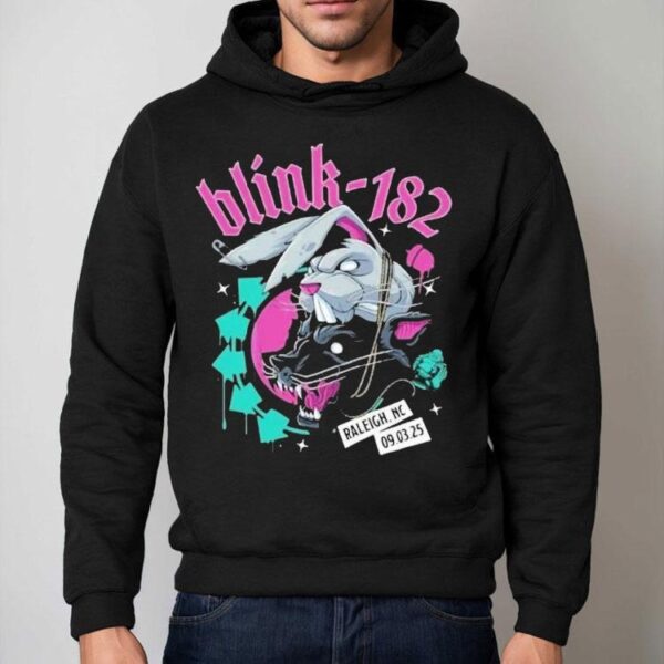 Blink 182 Missionary Impossible Tour 2025 Raleigh North Carolina Venue At Coastal Credit Union Music Park At Walnut Creek On September 3 Bunny Shirt