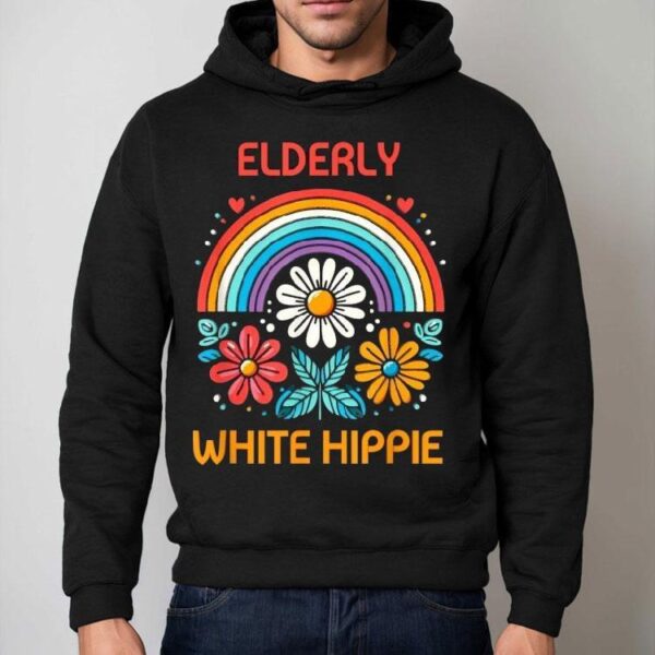 Elderly White Hippie Rainbow Shirt