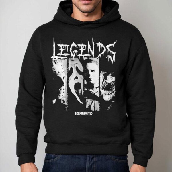 Jason Voorhees Ghostface Michael Myers And Freddy Krueger Legends Of Fear Born United Horror Characters Shirt