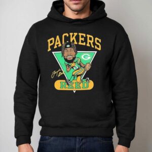 Jayden Reed Green Bay Packers Football Signature Cartoon Hoodie