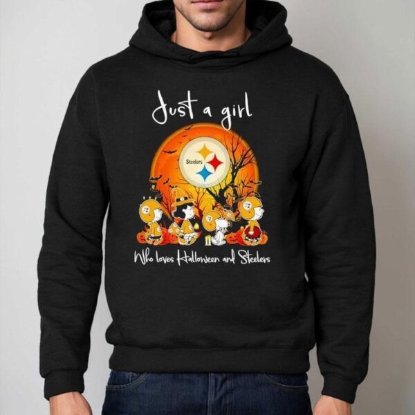 Peanuts Just A Girl Who Loves Halloween And Pittsburgh Slers Shirt