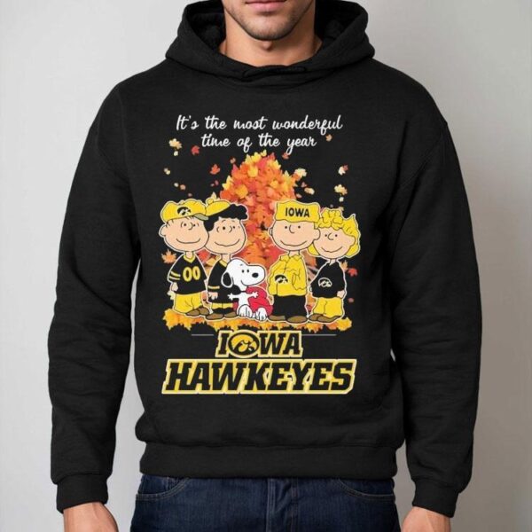 Snoopy And Friends The Peanuts Iowa Hawkeyes It’s The Most Wonderful Time Of The Year Shirt