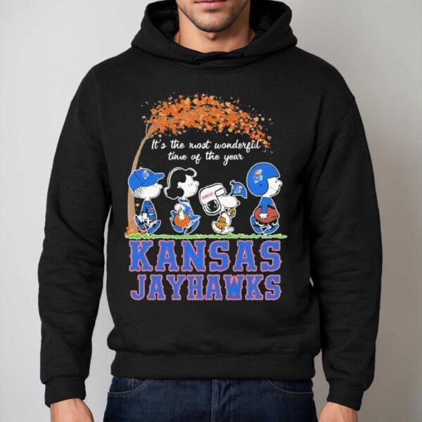 Snoopy The Peanuts Kansas Jayhawks It’s The Most Wonderful Time Of The Year Shirt