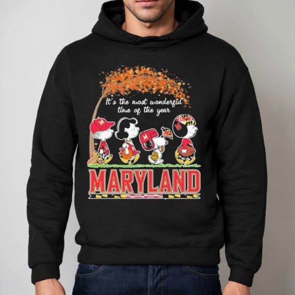 Snoopy The Peanuts Maryland Terrapins It’s The Most Wonderful Time Of The Year Shirt