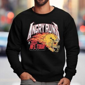 Angry Runs Nfl Tour Helmet Skull Flames Sweatshirt
