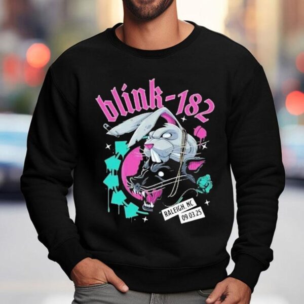 Blink 182 Missionary Impossible Tour 2025 Raleigh North Carolina Venue At Coastal Credit Union Music Park At Walnut Creek On September 3 Bunny Shirt