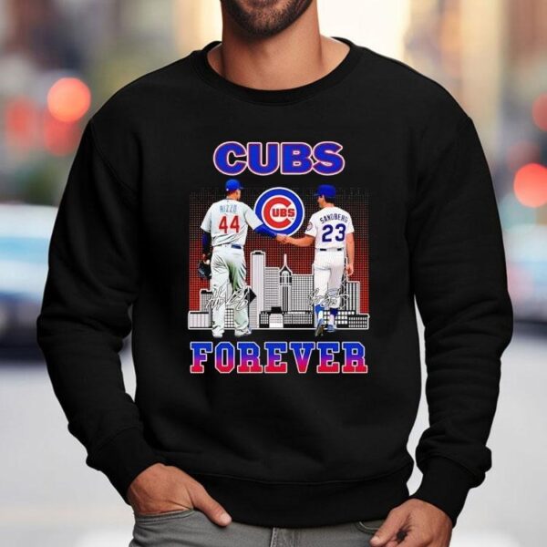 Chicago Cubs City Skyline Rizzo And Sandberg Forever Signatures Shirt