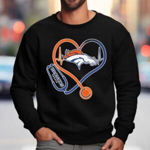 Denver Broncos Nurse Heartbeat Stethoscope Sweatshirt