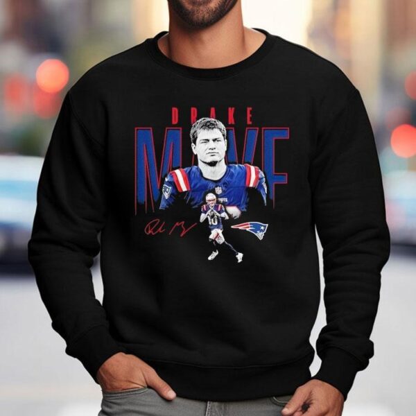 Drake Maye New England Patriots Football Signature Shirt
