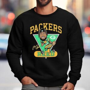 Jayden Reed Green Bay Packers Football Signature Cartoon Sweatshirt