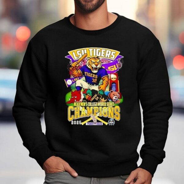 Lsu Tigers Mascot Ncaa Men’s College World Series Champions 2025 Shirt