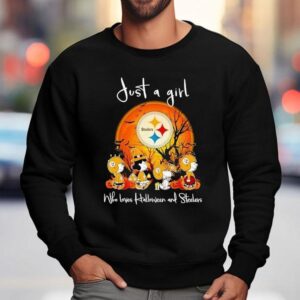 Peanuts Just A Girl Who Loves Halloween And Pittsburgh Slers Sweatshirt