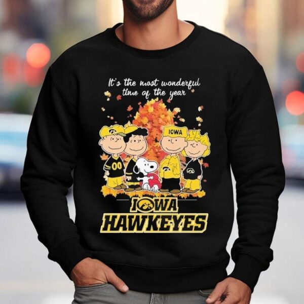 Snoopy And Friends The Peanuts Iowa Hawkeyes It’s The Most Wonderful Time Of The Year Shirt