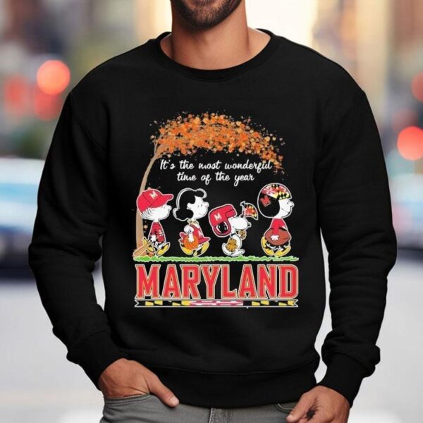 Snoopy The Peanuts Maryland Terrapins It’s The Most Wonderful Time Of The Year Shirt