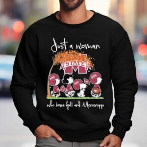 Snoopy The Peanuts Mississippi State Bulldogs Just A Woman Who Loves Fall And Mississippi Sweatshirt