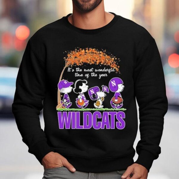 Snoopy The Peanuts Northwestern Wildcats It’s The Most Wonderful Time Of The Year Shirt