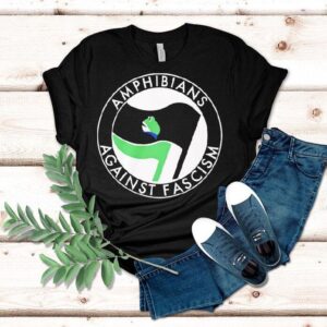 Amphibians Against Fascism Logo Frog Shirt