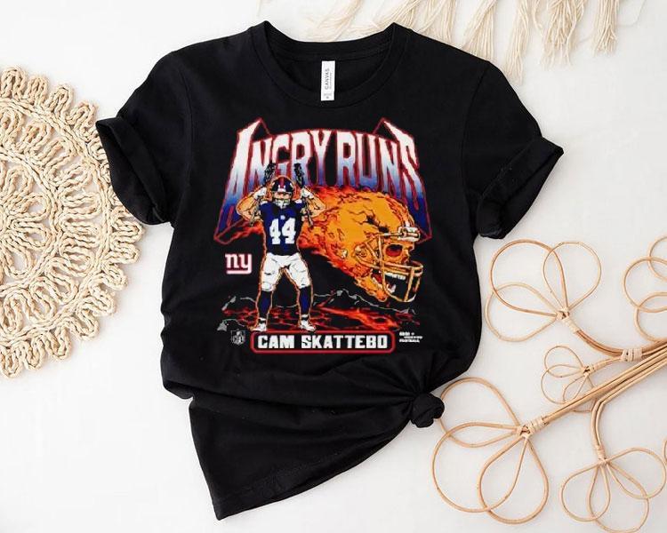 Angry Runs Cam Skattebo New York Giants Football Shirt 4 Angry Runs Cam Skattebo New York Giants Football Tshirt