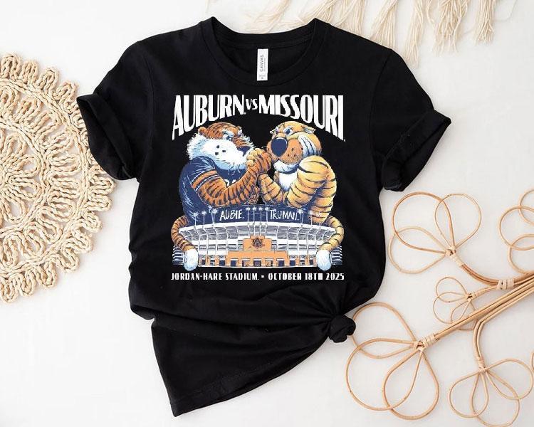 Auburn Tigers Vs Missouri Tigers Auble Truman Jordan Hare Stadium October 18th 2025 Shirt 4  Auburn Tigers Vs Missouri Tigers Auble Truman Jordan Hare Stadium October Th  Tshirt