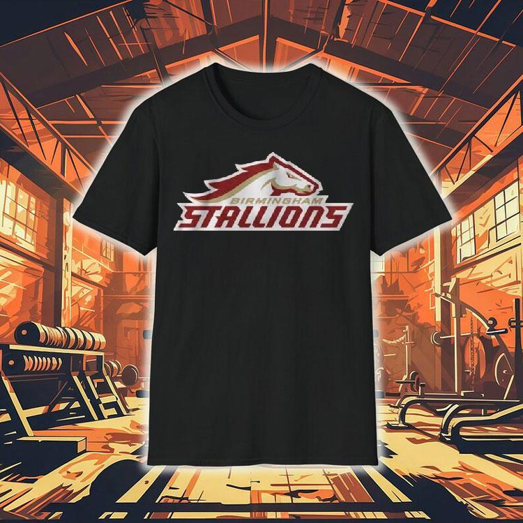 Birmingham Stallions Lockup Logo Shirt 4  Birmingham Stallions Lockup Logo Tshirt
