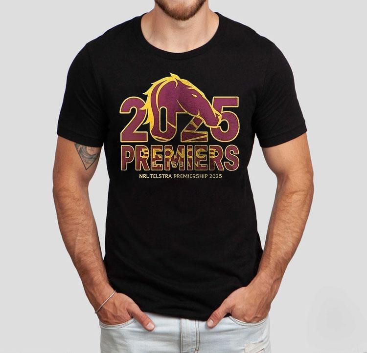 Brisbane Broncos 2025 Telstra Premiers National Rugby League Trophy Logo Shirt 4 Brisbane Broncos Telstra Premiers National Rugby League Trophy Logo Tshirt