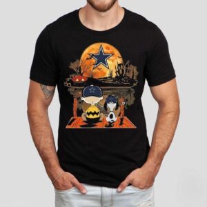 Charlie Brown And Snoopy Watching Dallas Cowboys Team Halloween 2025 Shirt