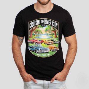Cruisin The River City Moss Point Ms Classic Car Design Tshirt