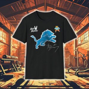 Detroit Lions Bad Bunny 2026 Super Bowl Lx Benito Signature Mascot Shirt