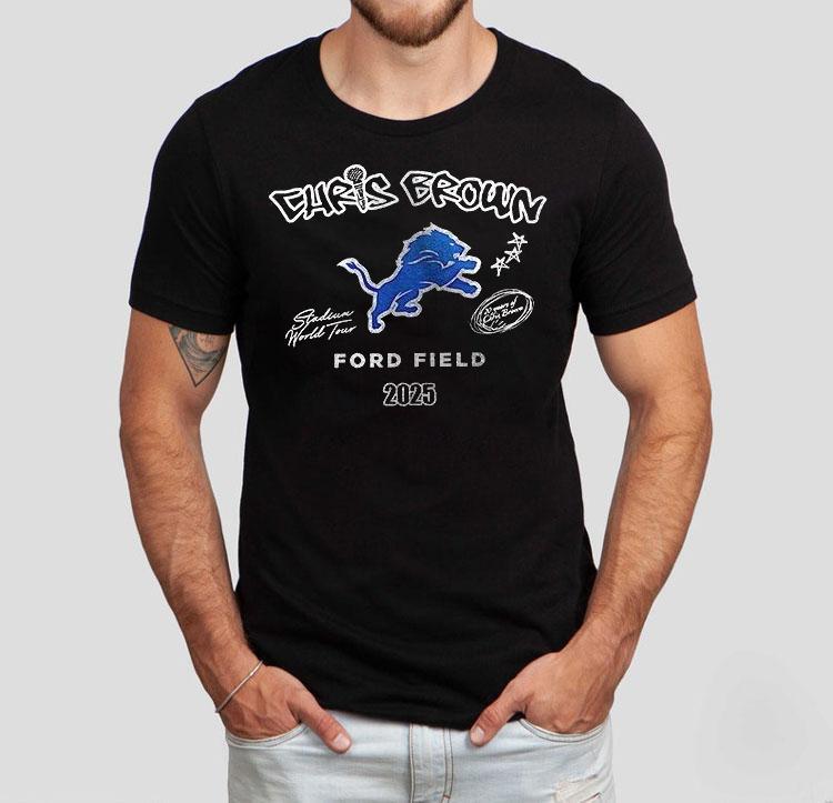 Detroit Lions C Brown Ford Field 2025 Stadium World Tour Graphic Shirt 4  Detroit Lions C Brown Ford Field  Stadium World Tour Graphic Tshirt