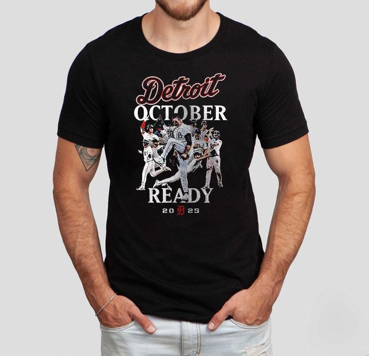  Detroit Tigers October Ready  Name Roster Team Graphic Tshirt
