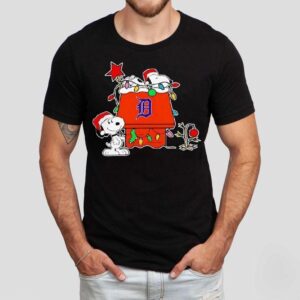 Detroit Tigers Snoopy Holiday Christmas 2025 Baseball Shirt