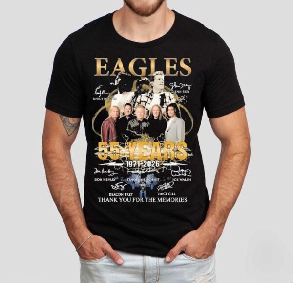 Eagles 55 Years 1971 2026 Thank You For The Memories Signatures Shirt
